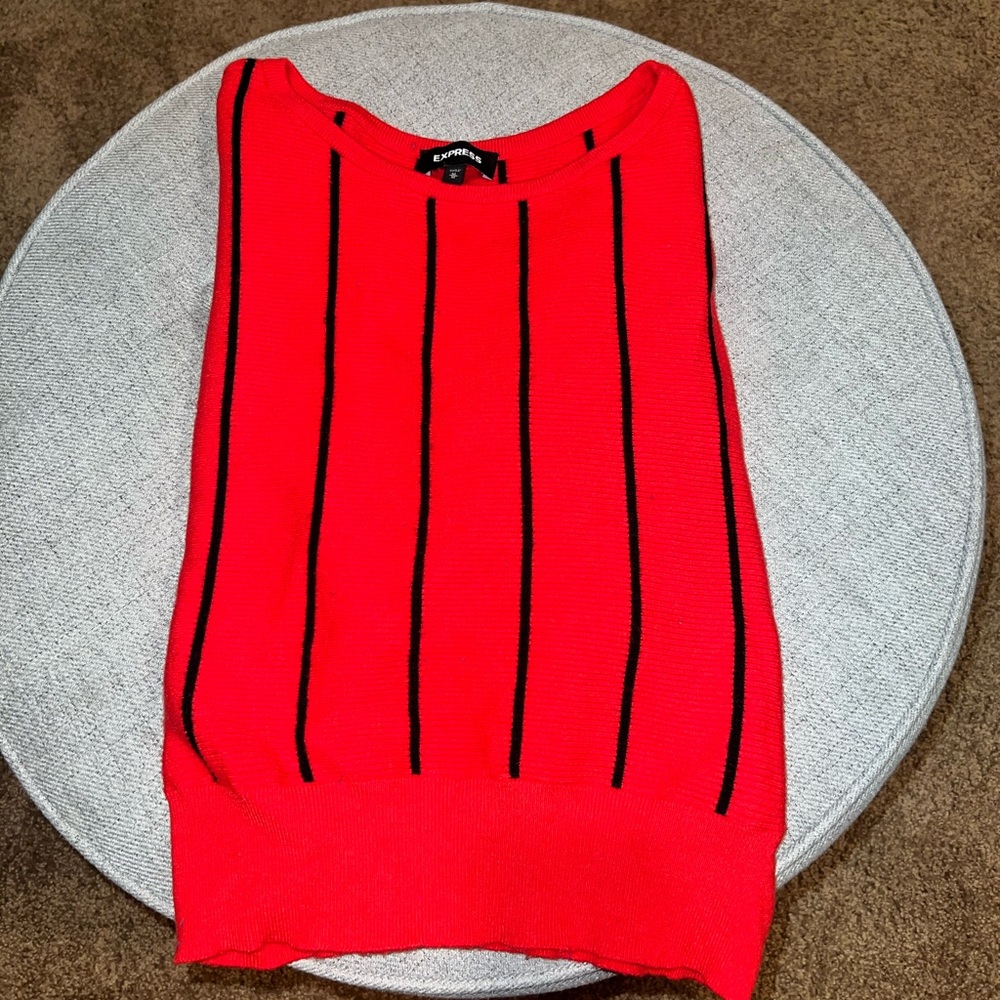 Express Red and black striped sweater medium